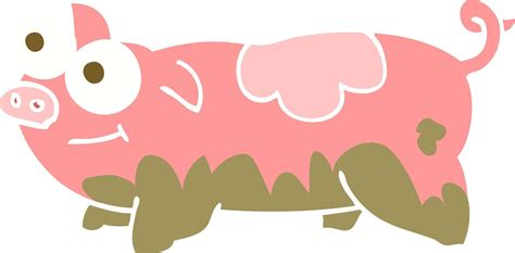 Flat Color Illustration Of Pig 12127720 Vector Art At Vecteezy