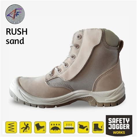 Jual NEW JOGGER RUSH WARNA SAND Sepatu Resleting Safety Jogger RUSH