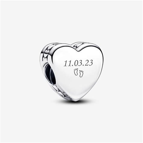 Engravable Heart Charm | Sterling silver | Pandora US