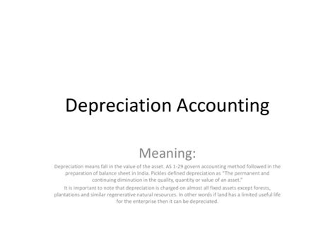 Depreciation Accounting