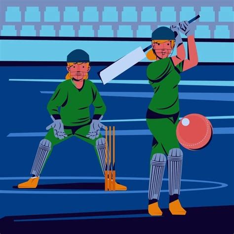 Free Vector Flat Design Ipl Cricket Illustration