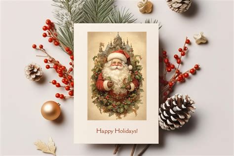 Vintage Santa Christmas Cards | Creative Market