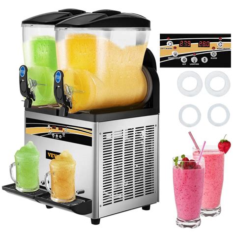 VEVOR 1055 oz. Commercial Slushy Machine 15L x 2 Tanks Frozen Drink ...