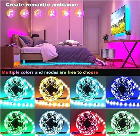 Tenmiro Led Lights For Bedroom 100ft 2 Rolls Of 50ft Music Sync Color