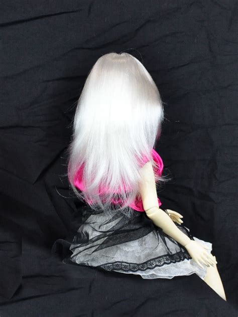 1 3 8 9 BJD SD DZ DOD LUTS Recurlable Doll Wig White Medium Straight W