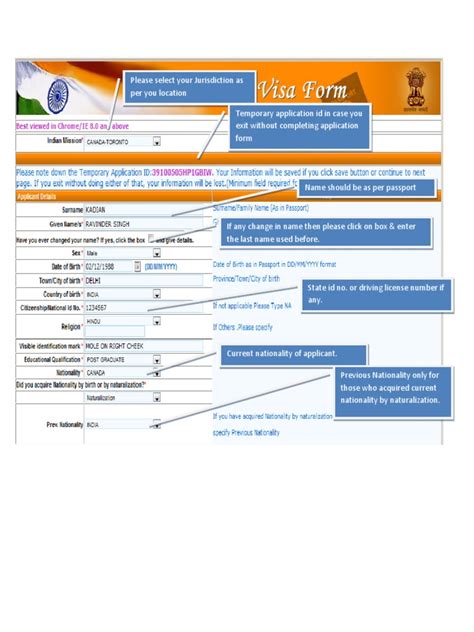 Bls Visa Sampleform Pdf Travel Visa Passport