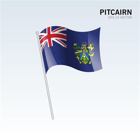 Premium Vector Pitcairn Islands Waving Flag Isolated On Gray