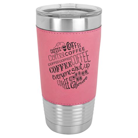 Coffee Coffee Coffee Etched Personalized Tumbler 16 Colors 4 Sizes