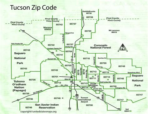 Tucson Zip Code Map Map Of Tucson Zip Codes