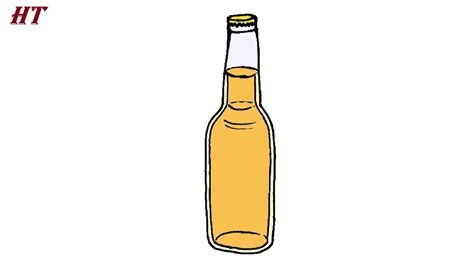 How To Draw A Beer Bottle Easy Youtube