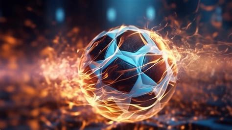 Premium Photo A Soccer Ball Is Burning In Flames