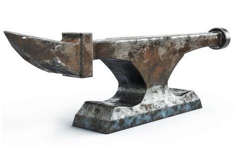 Premium Ai Image Heavyduty Iron Anvil For Artisan Metalwork On White