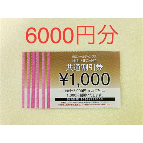 西武hd 株主優待 共通割引券 6000円分の通販 By もともとs Shop｜ラクマ