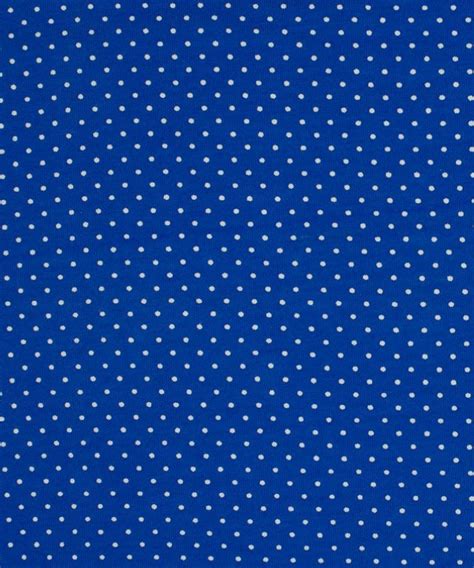 Royal Blue Polka Dot Jersey Fabric From A Medium Weight