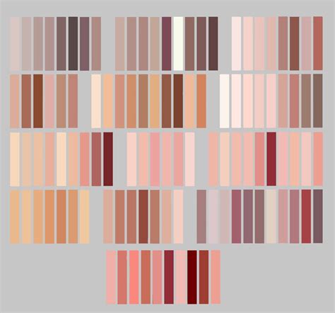 Skin Color Palette Chart