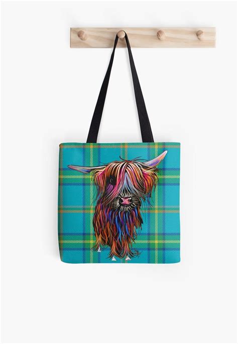 Scottish Highland Cow Tartan Colourful Clara B By Shirley