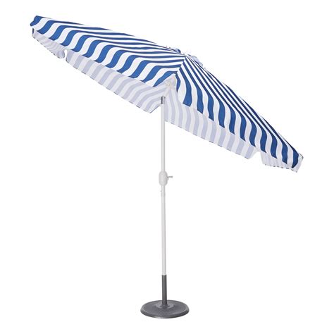 Mainstays 9 Striped Market Patio Umbrella Navy Blue And White