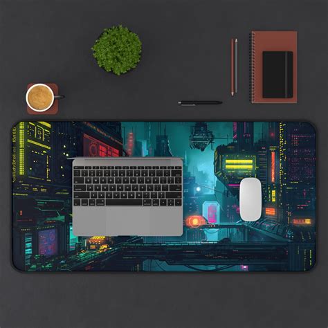 Cyberpunk City Desk Mat, Cyberpunk Desk Mat, Desk Mat, Desk Mat Gift ...