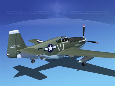 North American P 51B Mustang V12 3D Model 89 Unknown Dwg Dxf Lwo