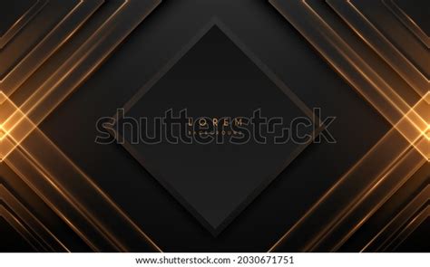 Abstract Black Gold Light Lines Background Stock Vector Royalty Free