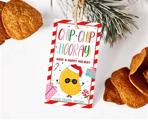 Editable Christmas Chip Bag Tag Template Chips Treat Bag Tag Bag Of