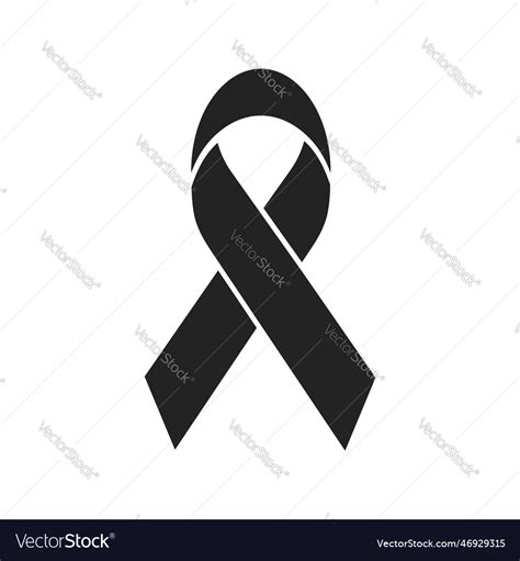 Cancer day black ribbon isolated icon Royalty Free Vector