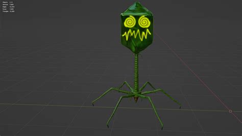 Microbe 3 Bacteriophage 3d Model