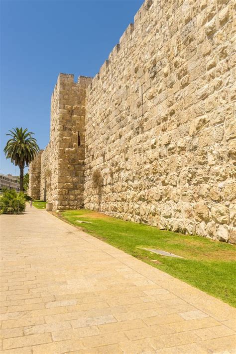 The Ancient City Walls and Towers in the Old Jerusalem Stock Image ...