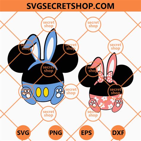 Mickey And Minnie Bunny SVG Bunny Ears Micky And Minnie SVG Team