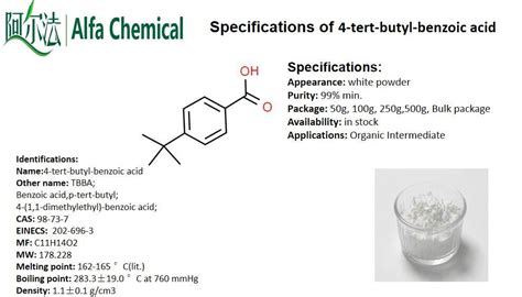 China 4 Tert Butyl Benzoic Acid CAS NO 98 73 7 Fabricantes Muestra