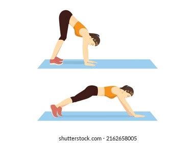 Woman Doing Reverse Plank Leg Raise Stock Vector Royalty Free