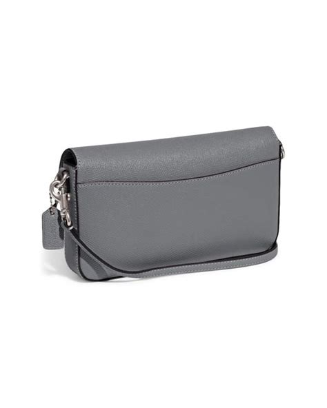 COACH Cross Grain Leather Wyn Crossbody In Gray Lyst