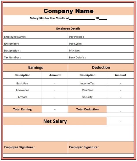 Simple Salary Slip Format Salary Slip Format In Excel, 50% OFF