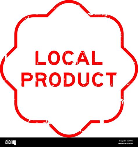 Grunge Red Local Product Word Rubber Seal Stamp On Wthie Background