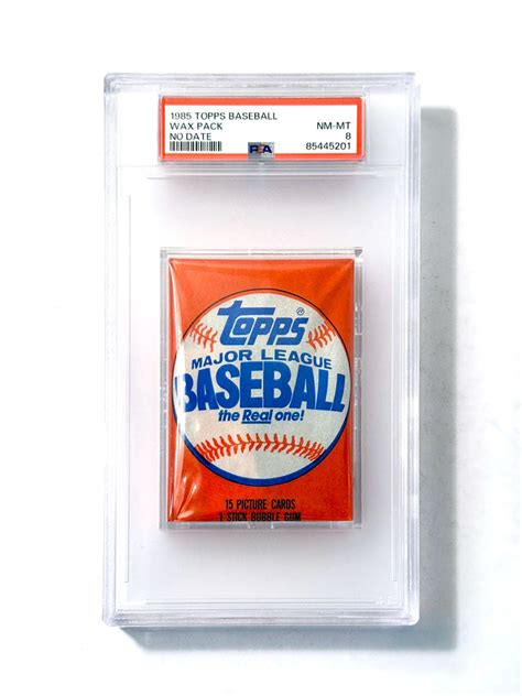 1985 Topps Baseball Wax Pack No Date Wrapper Psa 8 Retro Wax Pack