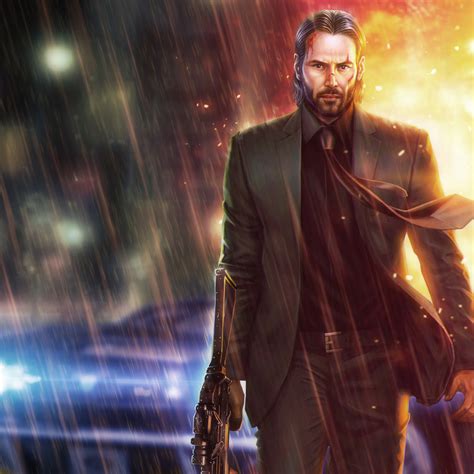 2932x2932 Virtual Hitman John Wick Cybernetic Portrait Ipad Pro Retina