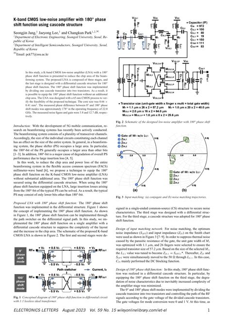 PDF Kband CMOS Lownoise Amplifier With 180 Phase Shift Function