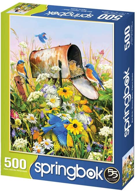 Springbok Puzzles - Blue Birds- 500 Piece Jigsaw Puzzle - Large 23.5 ...