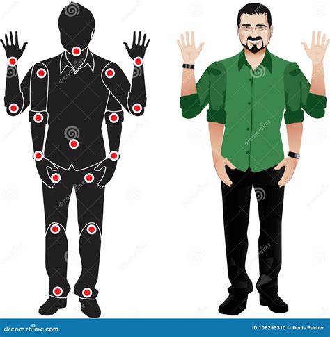 Man Cartoon Character in Formal Shirt, Animation Ready Vector Doll with Separate Joints ...