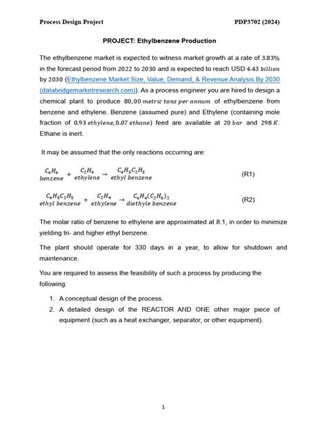 Project Ethylbenzene Production Pdf