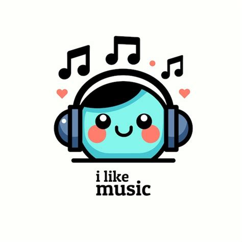 Premium Vector I Like Music Logo Mascot Vector And Illustration