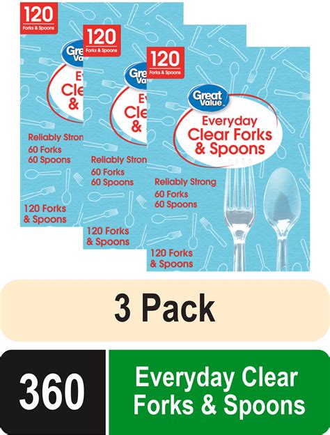 Pack Great Value Premium Clear Disposable Cutlery Count Fork