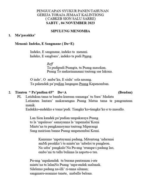 tata ibadah pengucapan syukur