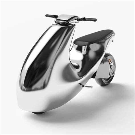 Bandit S Retrofuturistic Metallic E Scooter Slips Wittily Through Traffic