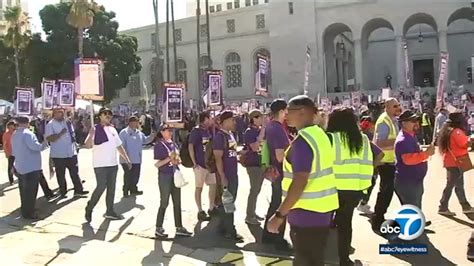 Thousands Of City Workers Picket Across Los Angeles For One Day Strike