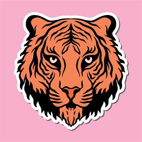 Premium Vector Tiger Head Hand Drawn Illustrations For Stickers Logo