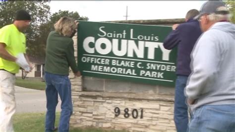 St Louis County Park Formally Dedicated For Slain Officer Blake Snyder