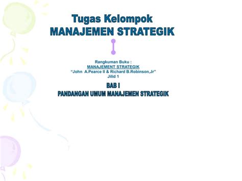 Manajemen Strategik Pearce Robinson Ppt