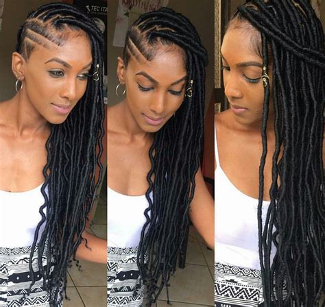 Pinterest Shaved Side Hairstyles Faux Locs Hairstyles Braids With