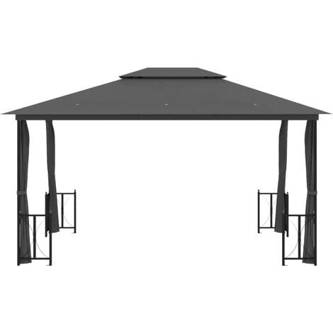 Tonnelle Avec Parois Et Toit Double 3x4 M Anthracite